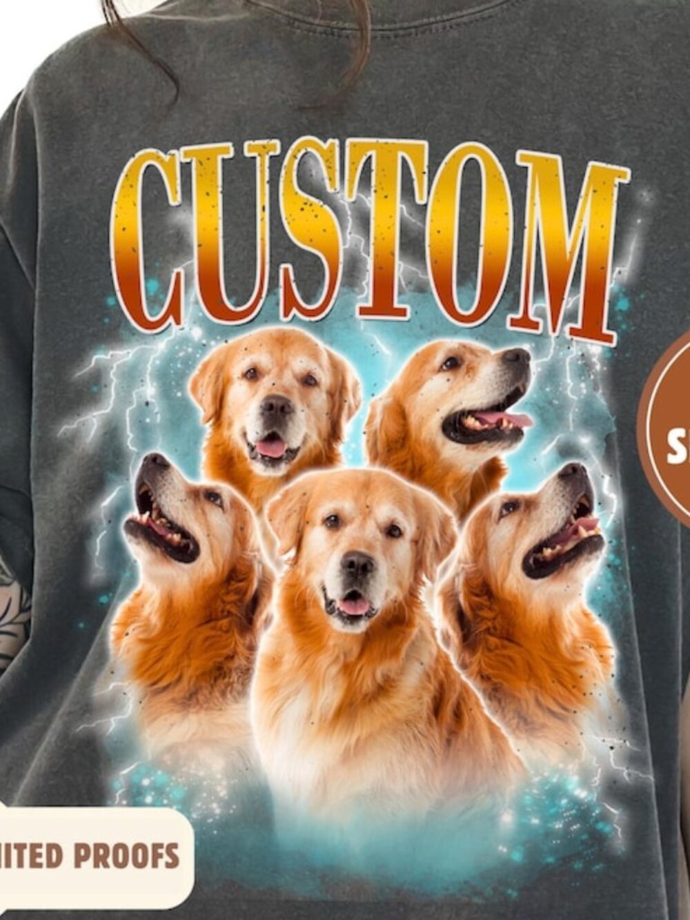 Custom Comfort Colors Bootleg Pet Shirt Pet Photo + Name Custom Dog Tee - Picture 2 of 4